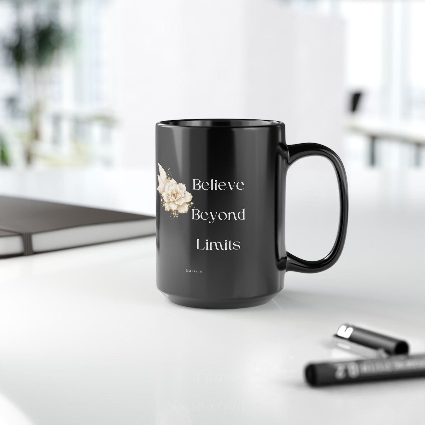 "Believe Beyond Limits" Divine Faith mug (Black, 11oz/15oz)