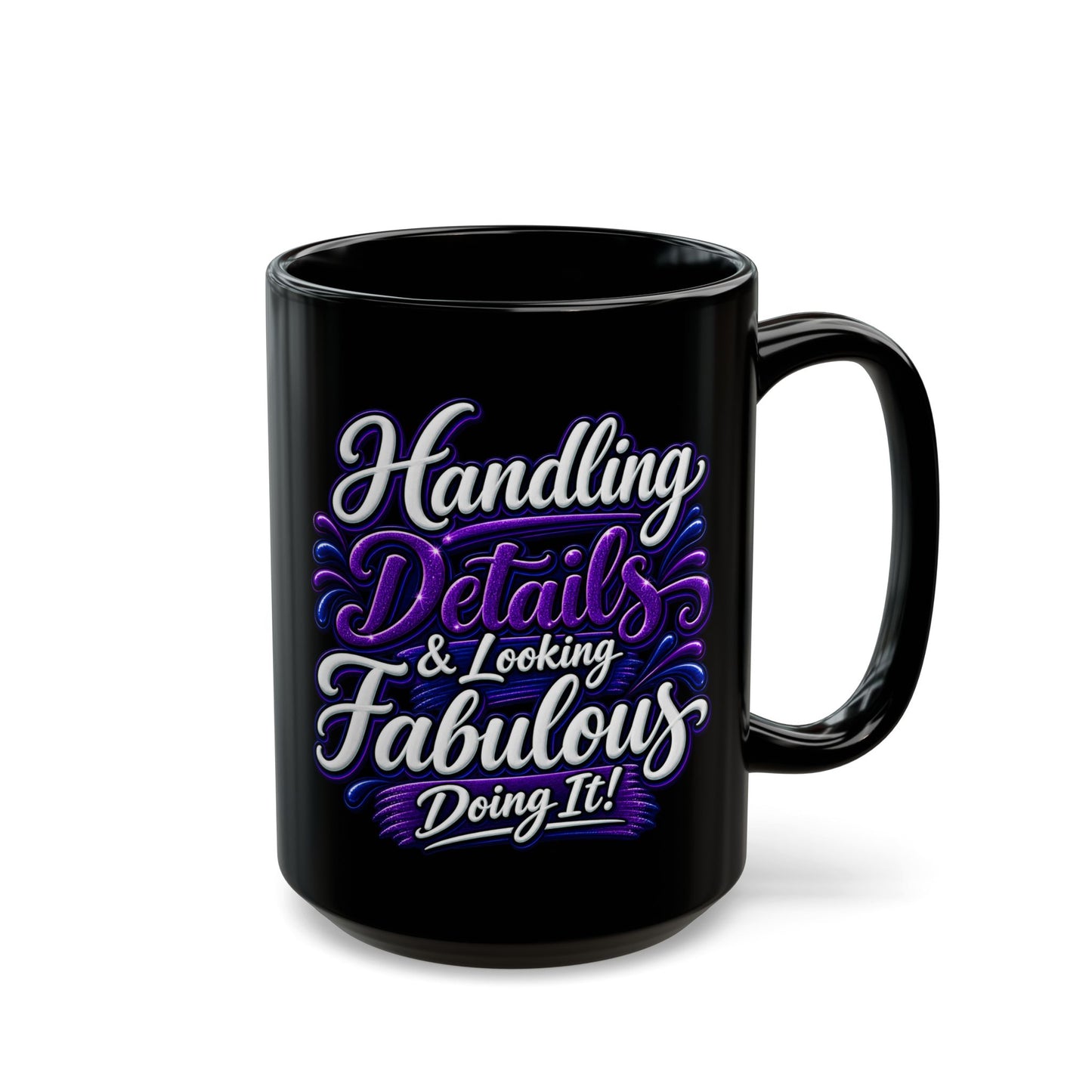 "Handling Details, DF" Divine Faith mug (Black, 11oz/15oz)