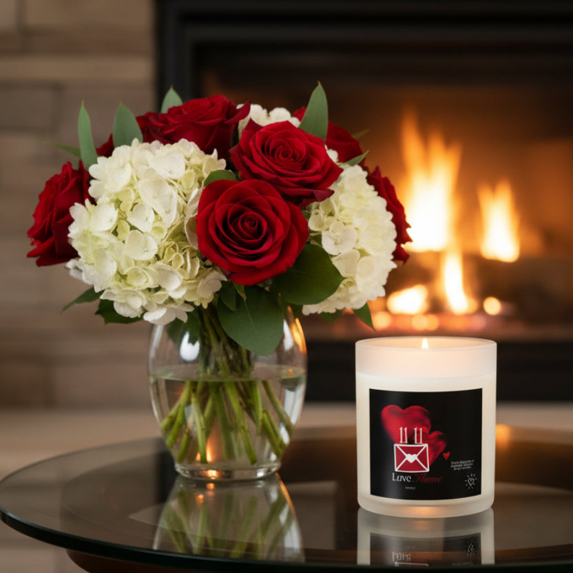 11:11 Love Flame - "Love Story" 11oz Glass Candle