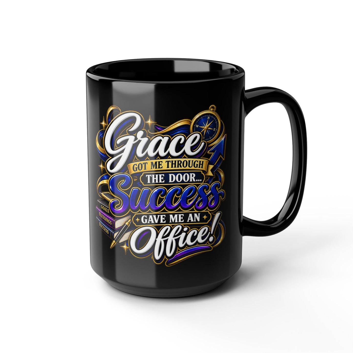 "Grace Got Me Through, DF" Divine Faith mug (Black, 11oz/15oz)