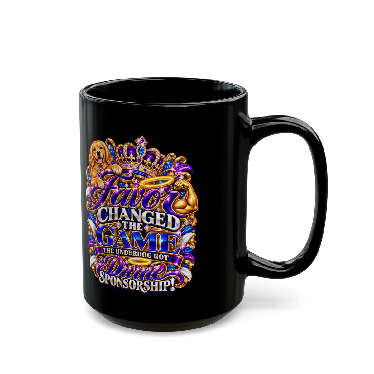 "Favor Changed The Game, DF" Divine Faith mug (Black, 11oz/15oz)