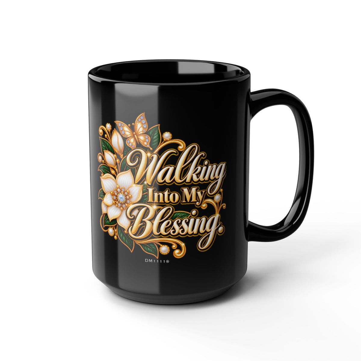 "Walking Into My Blessing." Divine Faith mug (Black, 11oz/15oz)