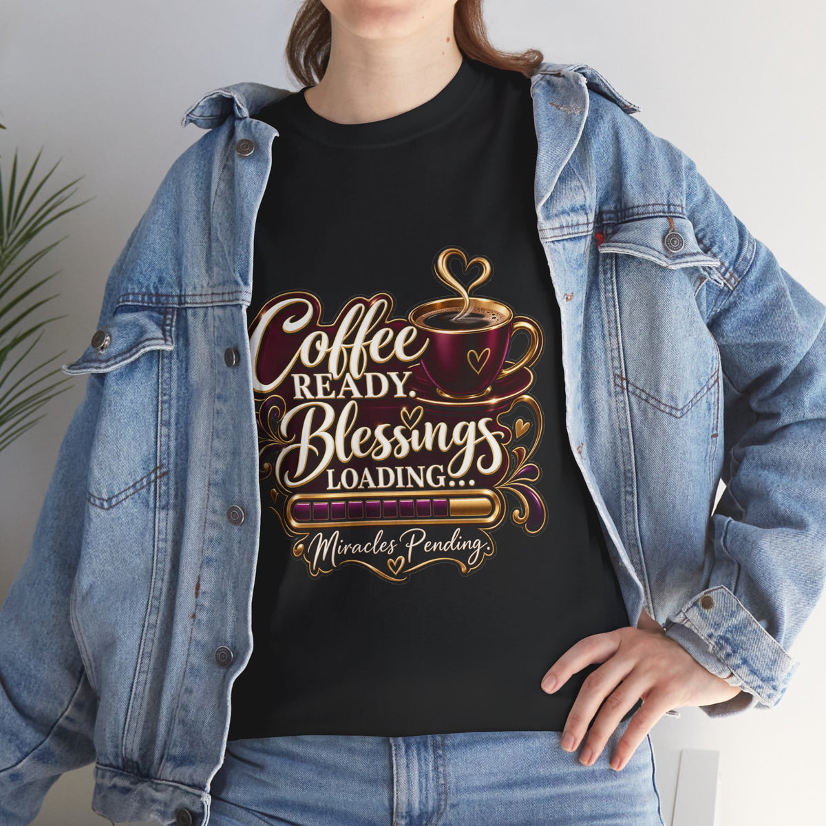 Coffee Ready, Blessings Loading, DF" T-Shirt by DM1111