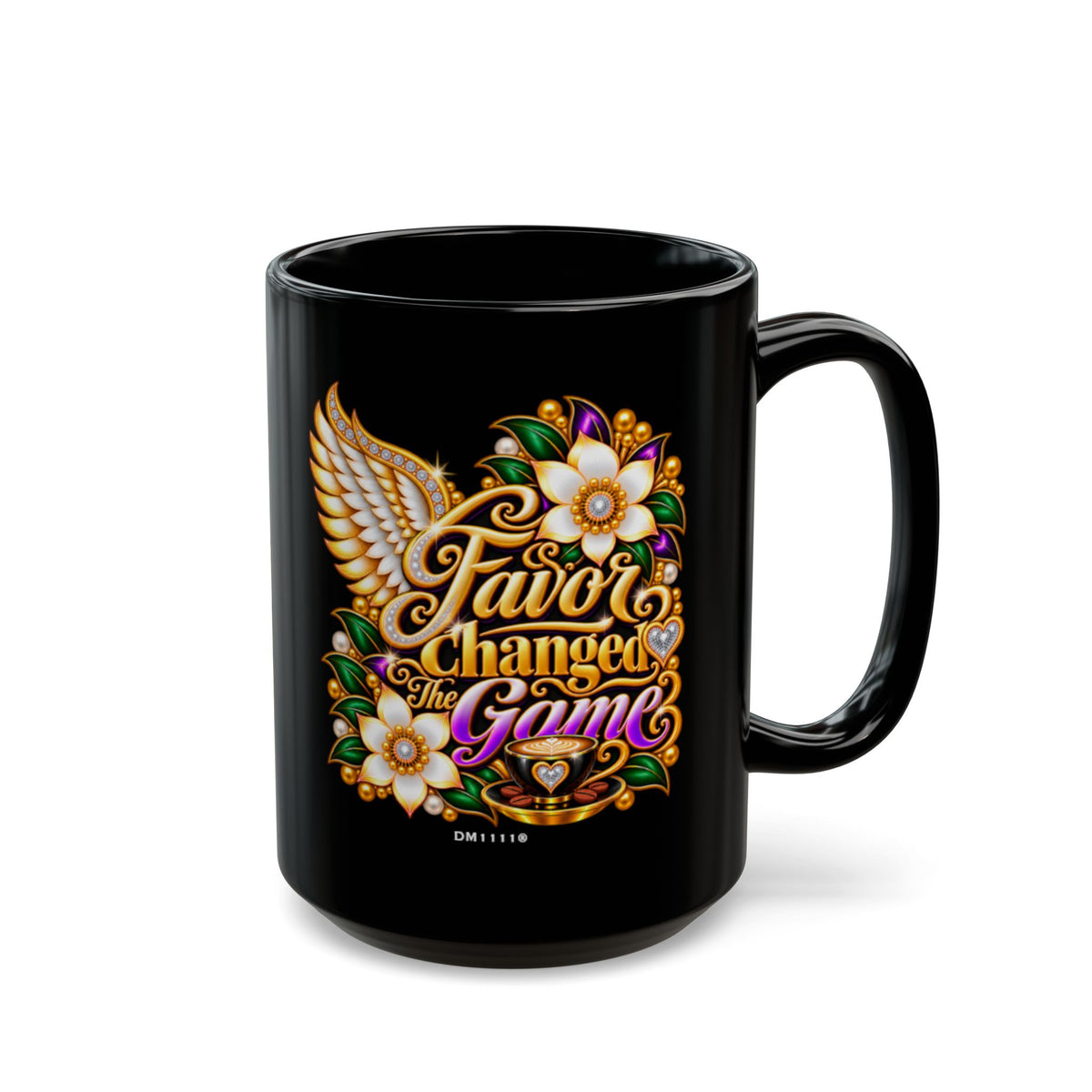 "Favor Changed The Game" Divine Faith mug (Black, 11oz/15oz)