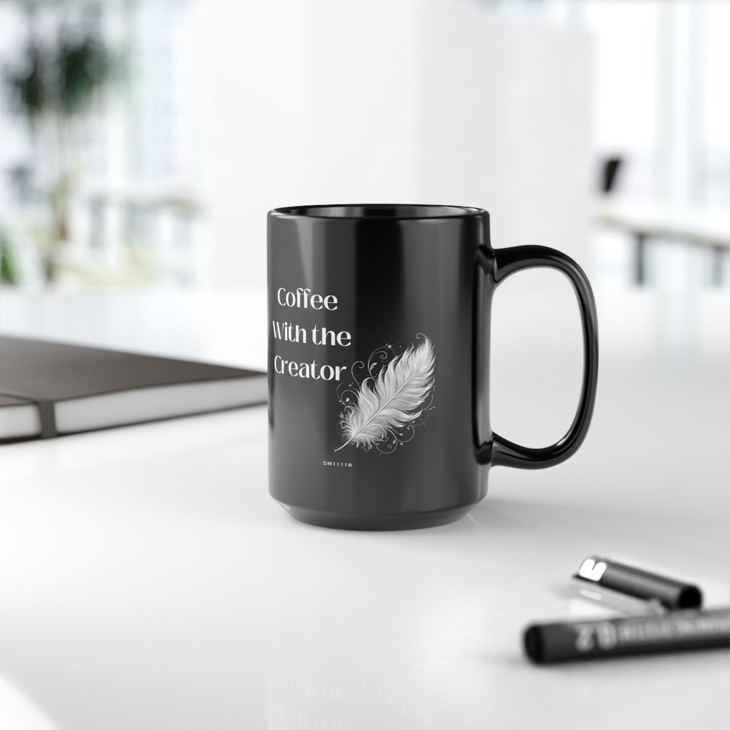 "Coffee With the Creator" Divine Faith mug (Black, 11oz/15oz)