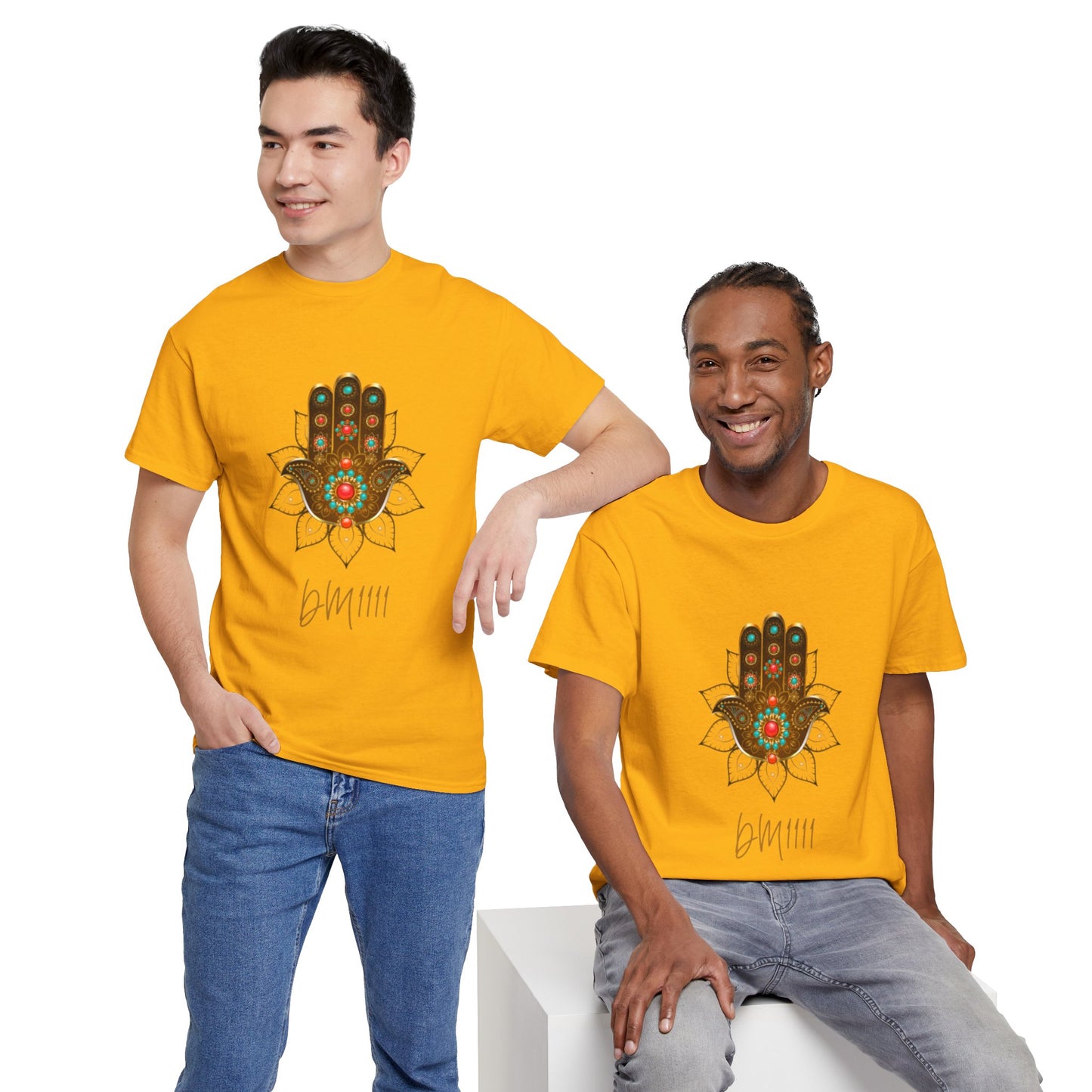 Gold Hamsa Hand DM1111 Unisex Heavy Cotton Tee
