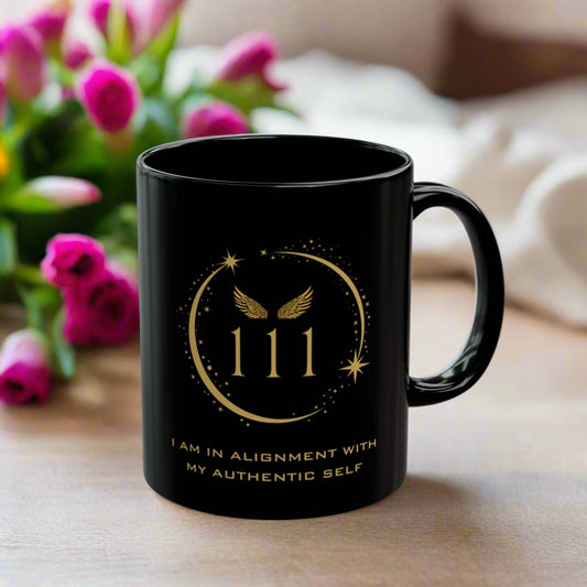 Angel 111 DM1111 Black Mug (11oz, 15oz)