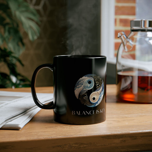 Balance Is Key Cloud DM1111 Black Mug (11oz, 15oz)