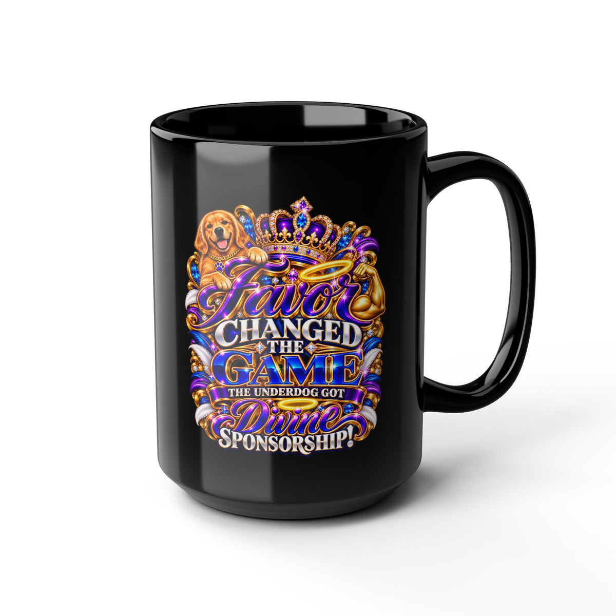 "Favor Changed The Game, DF" Divine Faith mug (Black, 11oz/15oz)