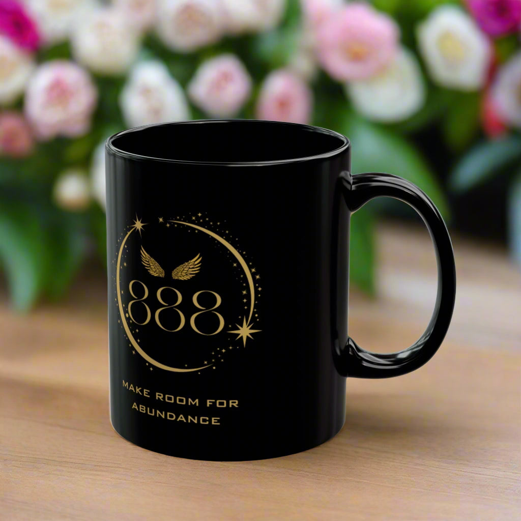 Angel 888 Affirmation DM1111 Black Mug (11oz, 15oz)