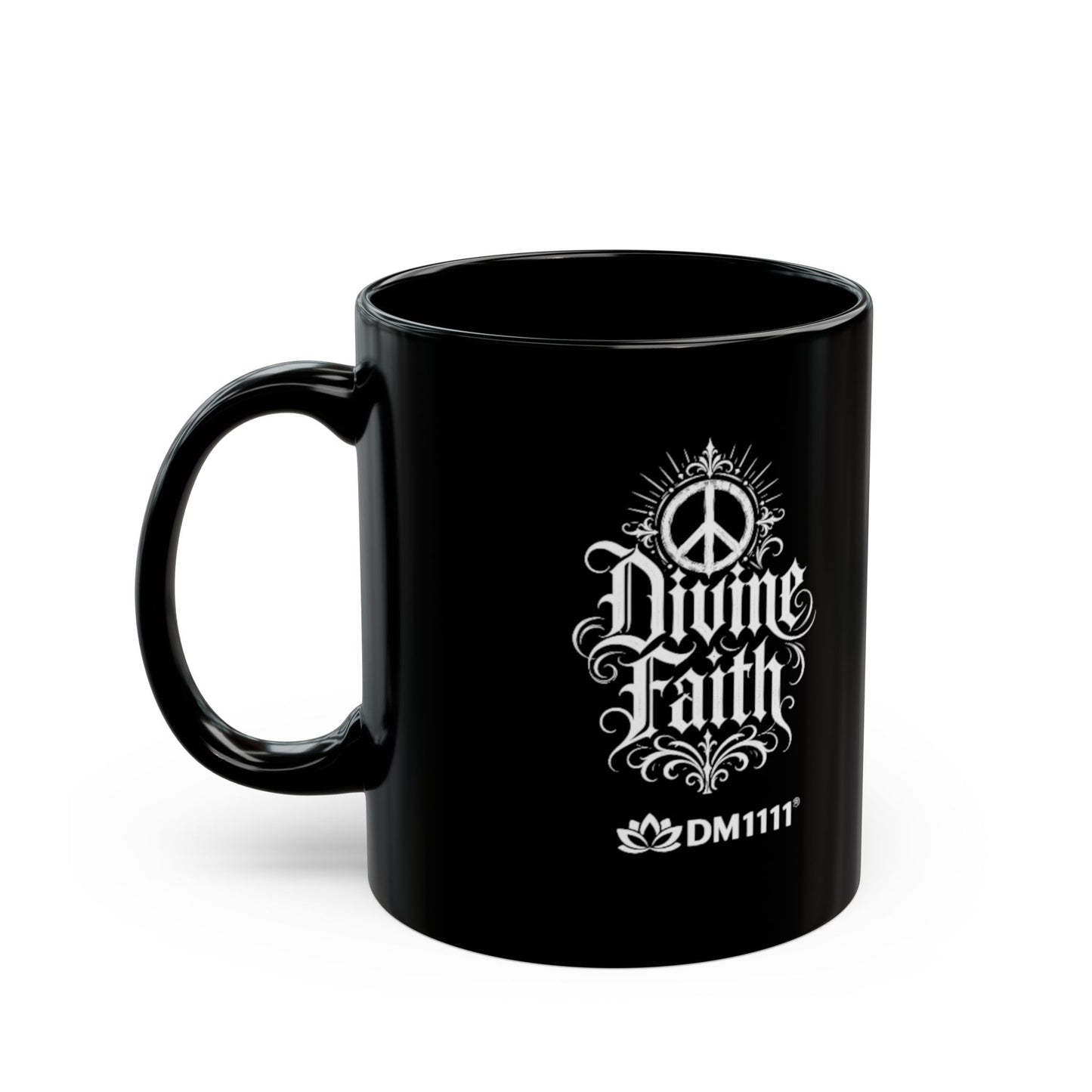 "Blessed Beyond Measure, Hot Mess" Divine Faith mug (Black, 11oz/15oz)