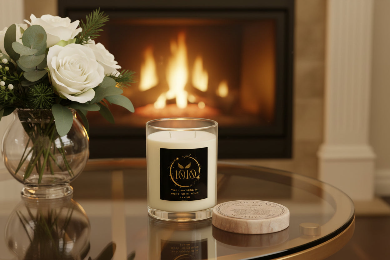 Angel 1010 The Universe Is Working In Your Favor - Scented Candle - Full Glass, 11oz