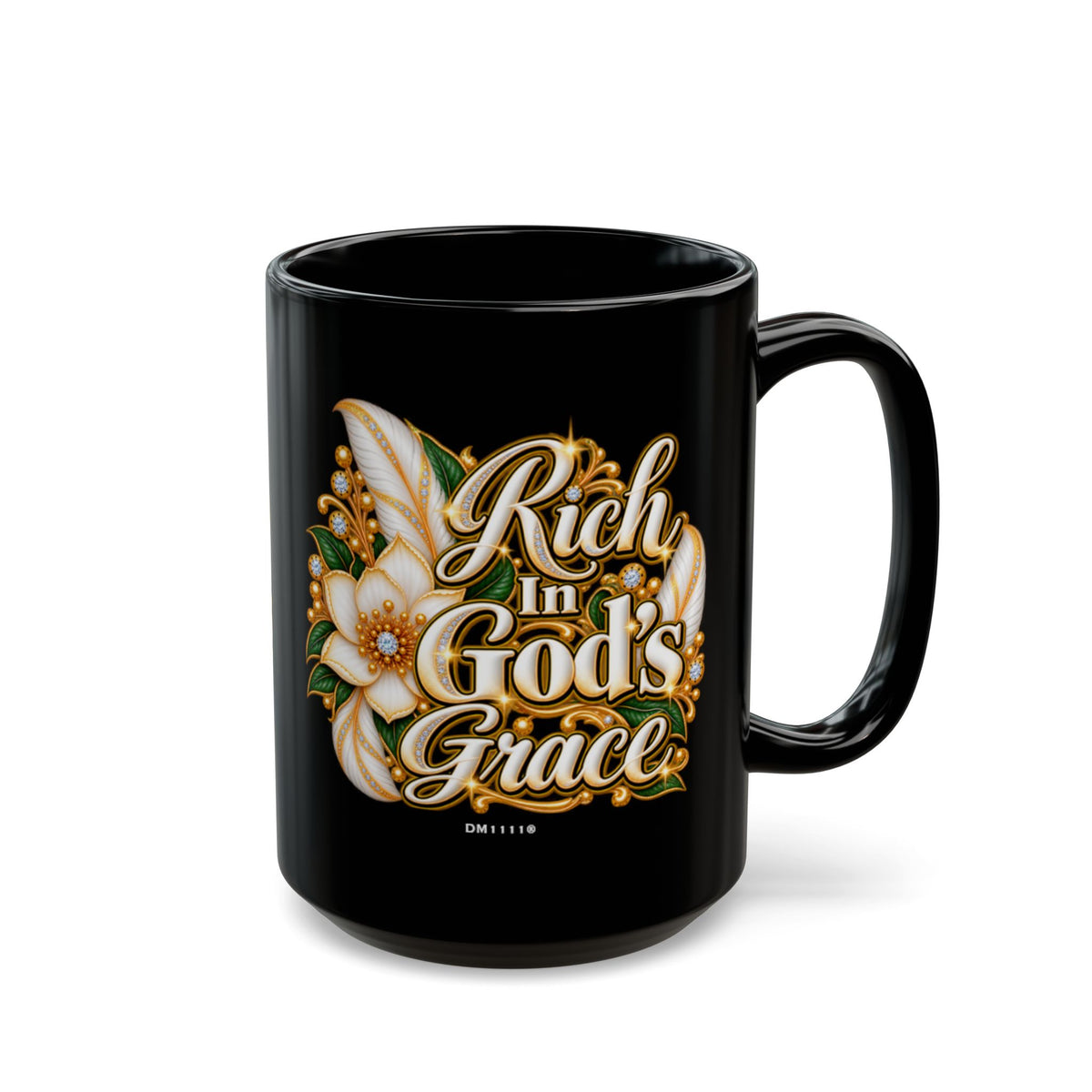 "Rich In God's Grace" Divine Faith mug (Black, 11oz/15oz)