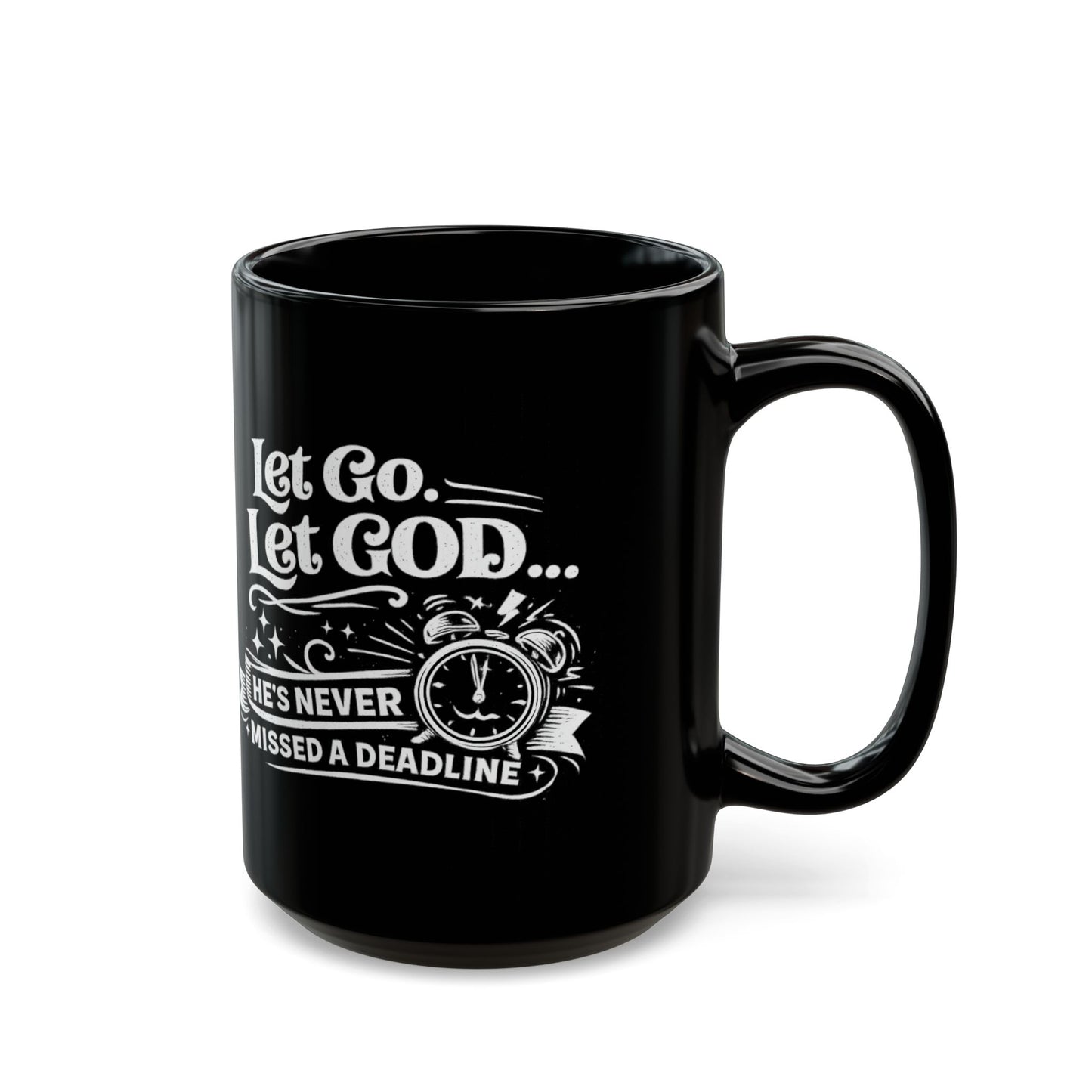 "Let Go. Let God, DF" Divine Faith mug (Black, 11oz/15oz)