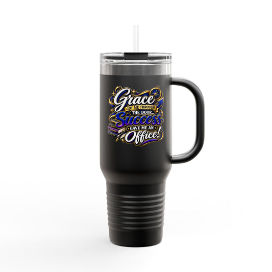 Travel Mug — "Grace Got Me Through" 40oz Insulated Tumbler