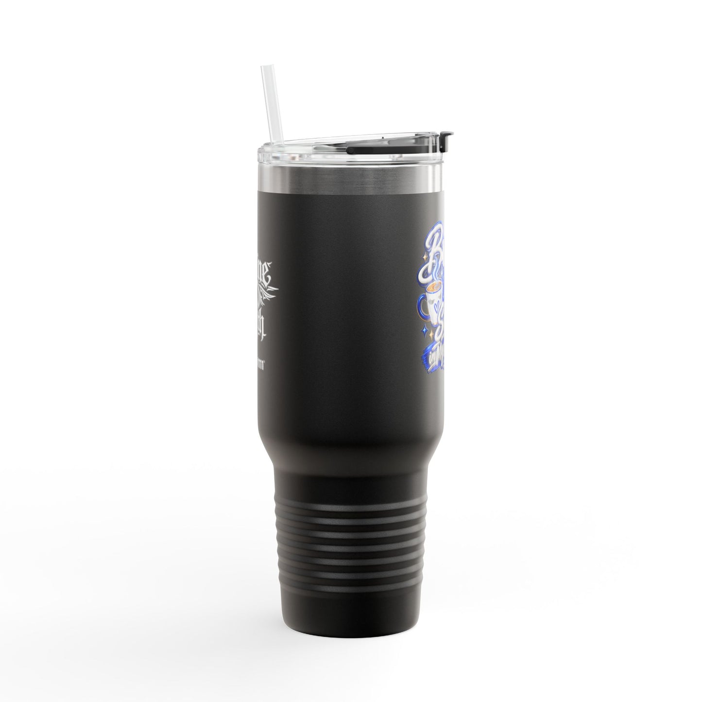 Travel Mug — "Brewed, Blessed, and Sippin, DF" 40oz Insulated Tumbler
