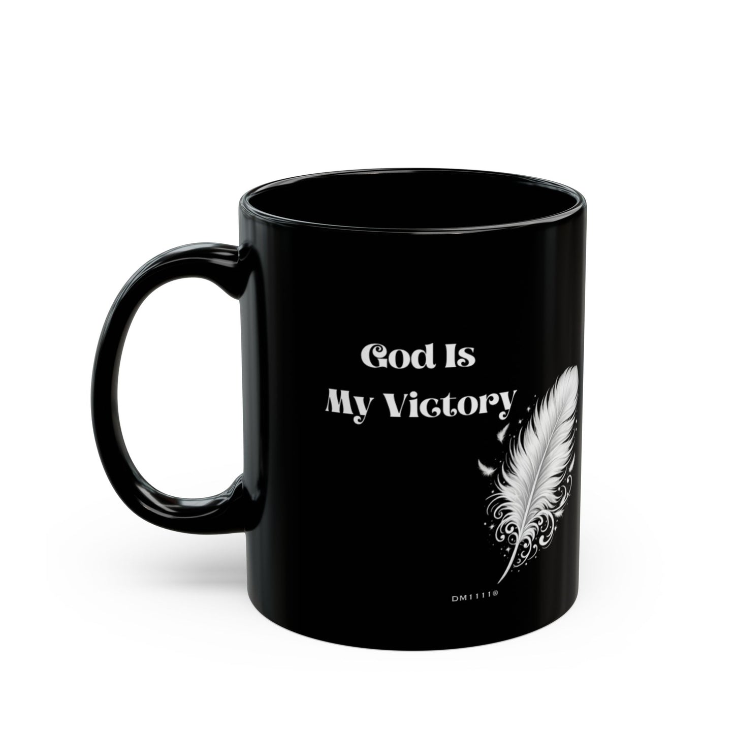 "God Is My Victory" Divine Faith mug (Black, 11oz/15oz)