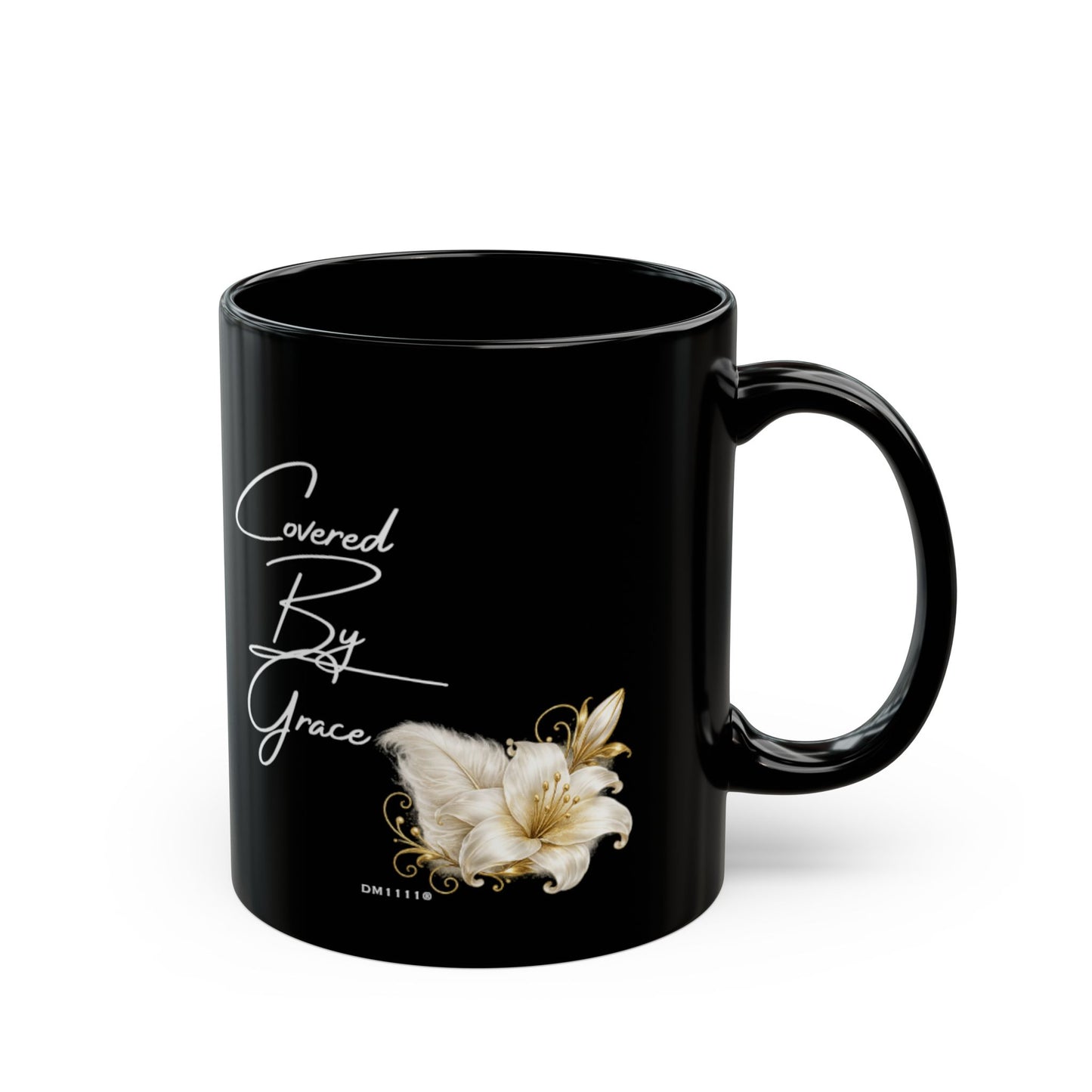 "Covered By Grace" Divine Faith mug (Black, 11oz/15oz)