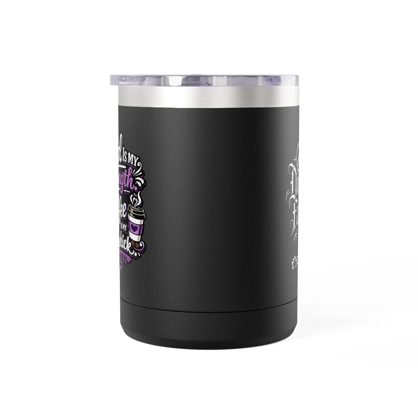 "God Is My Strength, DF" 15oz Insulated Travel Mug