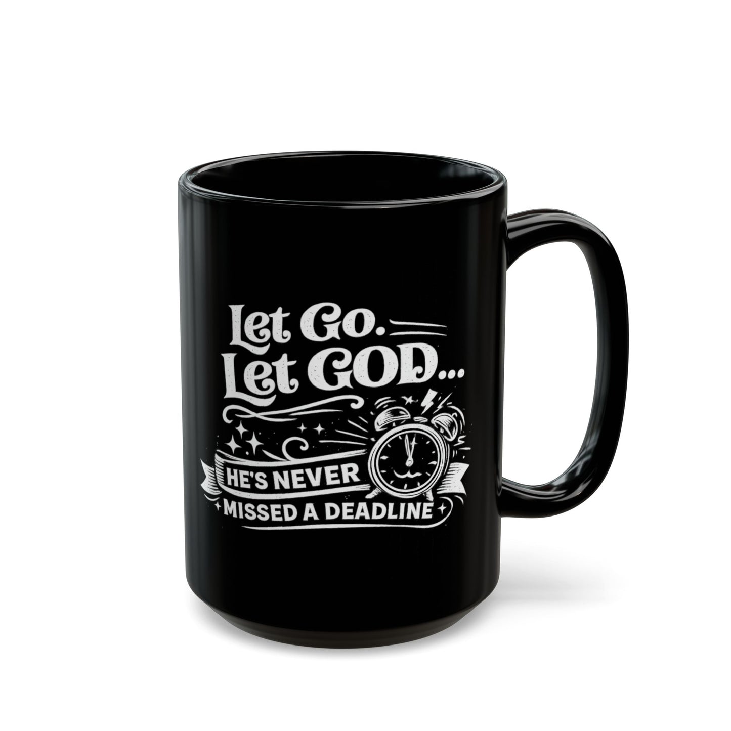 "Let Go. Let God, DF" Divine Faith mug (Black, 11oz/15oz)
