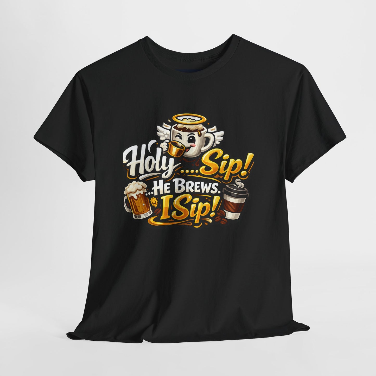 "Holy Sip! He Brews. I Sip, DF" T-Shirt by DM1111