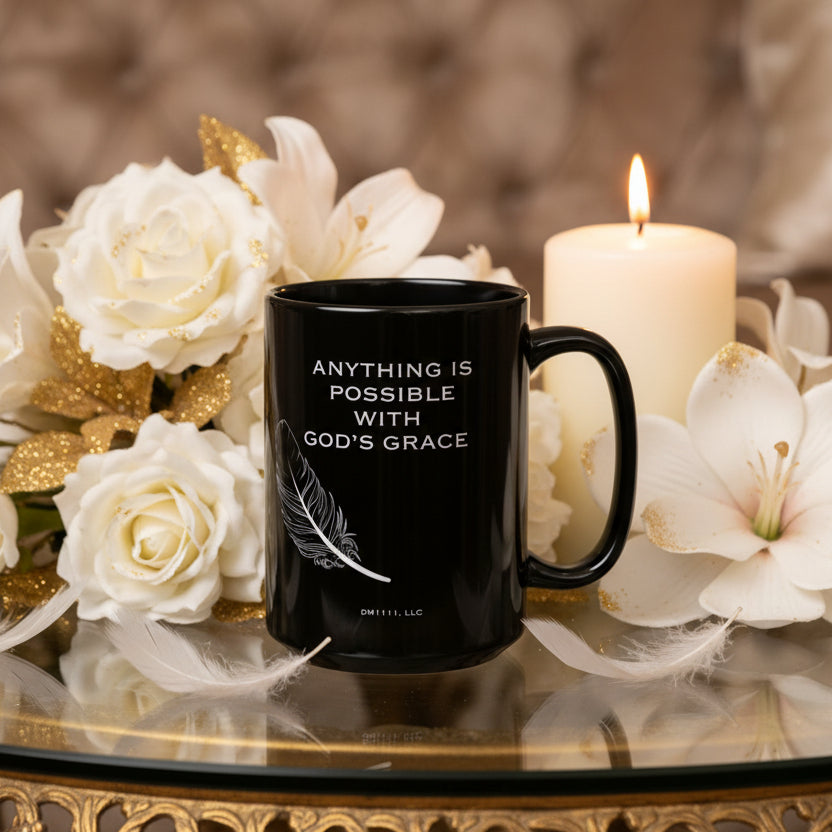MUG OF THE WEEK - DM1111 "God's Grace" Affirmation Black Mug (11oz, 15oz)