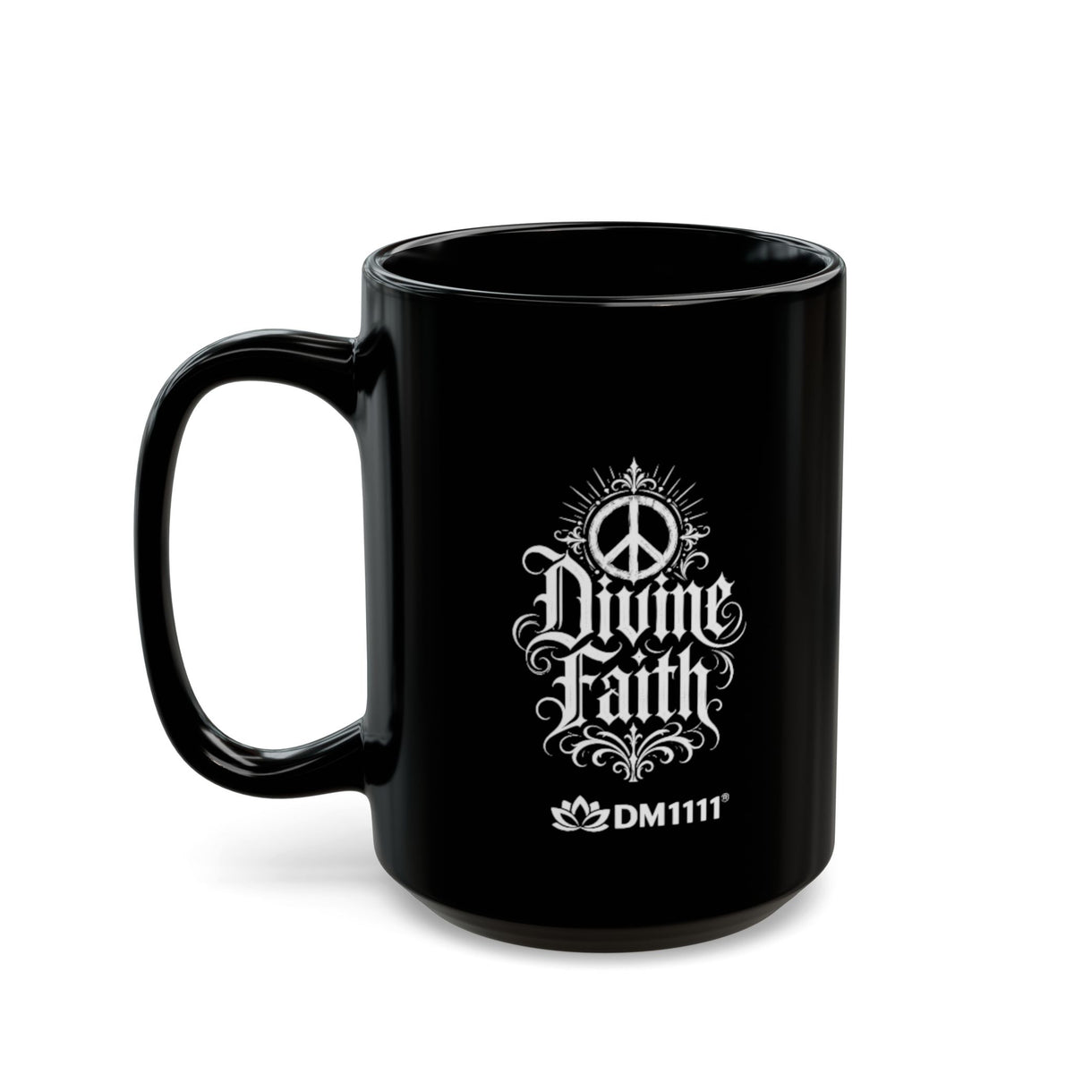 "Grind, Goals, and Timing, DF" Divine Faith mug (Black, 11oz/15oz)