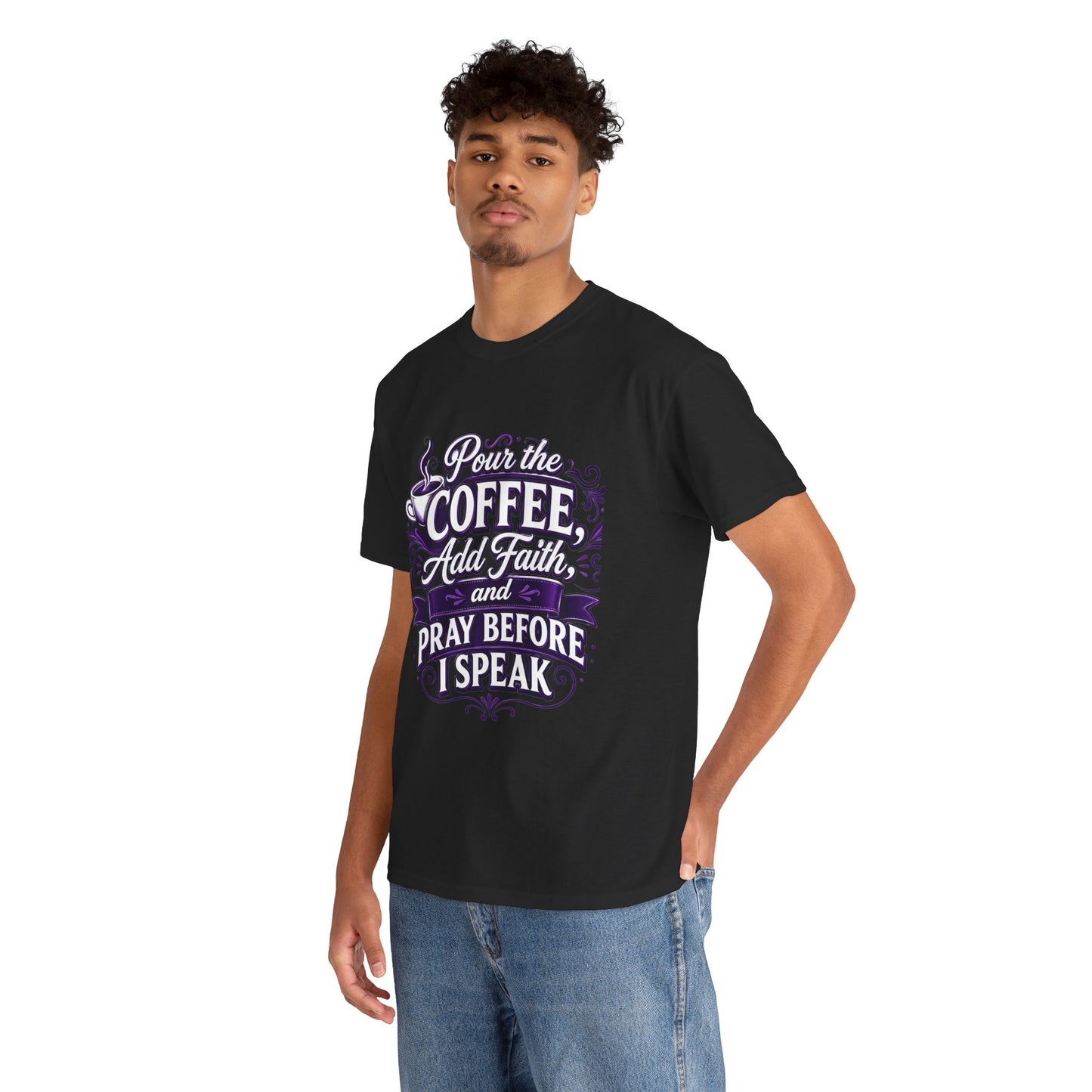 "Pour The Coffee, Add Faith, DF" T-Shirt by DM1111