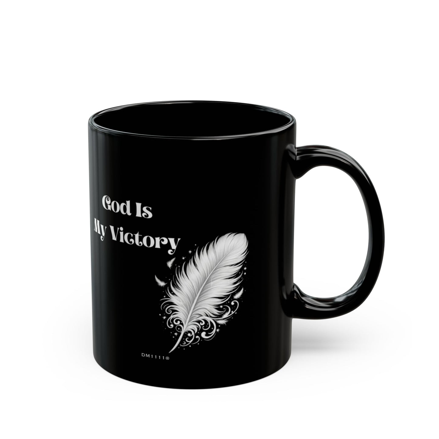 "God Is My Victory" Divine Faith mug (Black, 11oz/15oz)