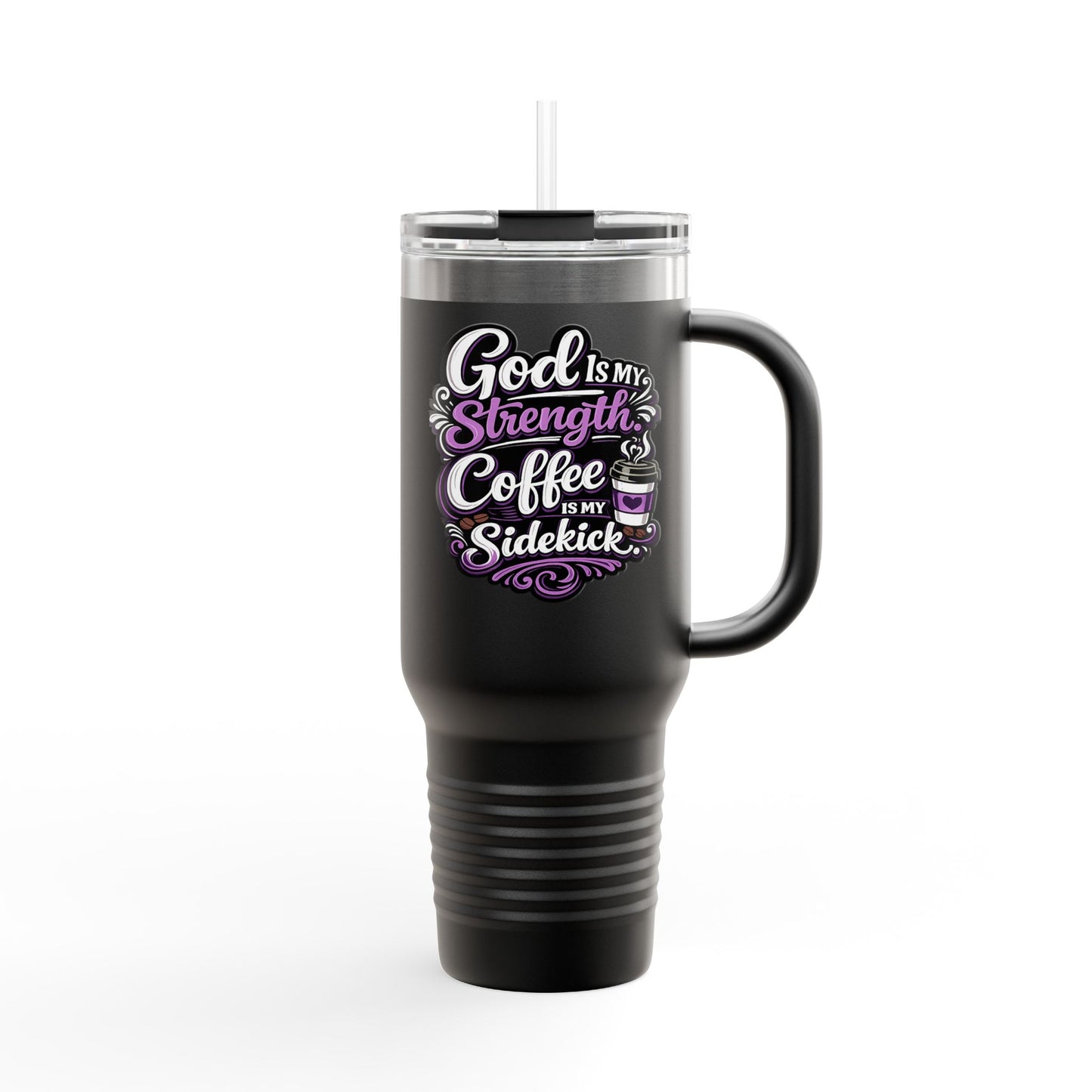 Travel Mug — "God Is My Strength" 40oz Insulated Tumbler