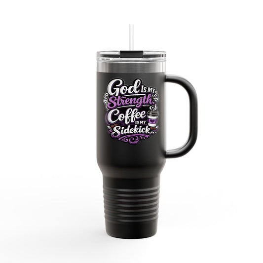 Travel Mug — "God Is My Strength" 40oz Insulated Tumbler