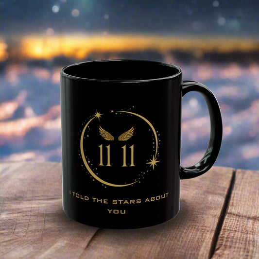 Angel 1111 Affirmation DM1111 Black Mug (11oz, 15oz)