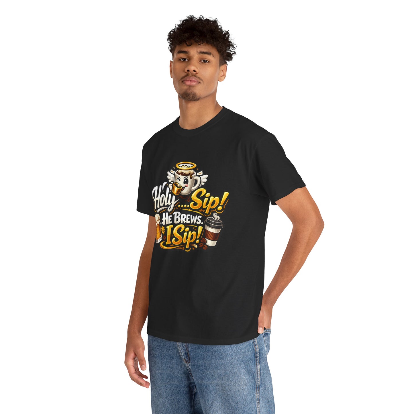 "Holy Sip! He Brews. I Sip, DF" T-Shirt by DM1111