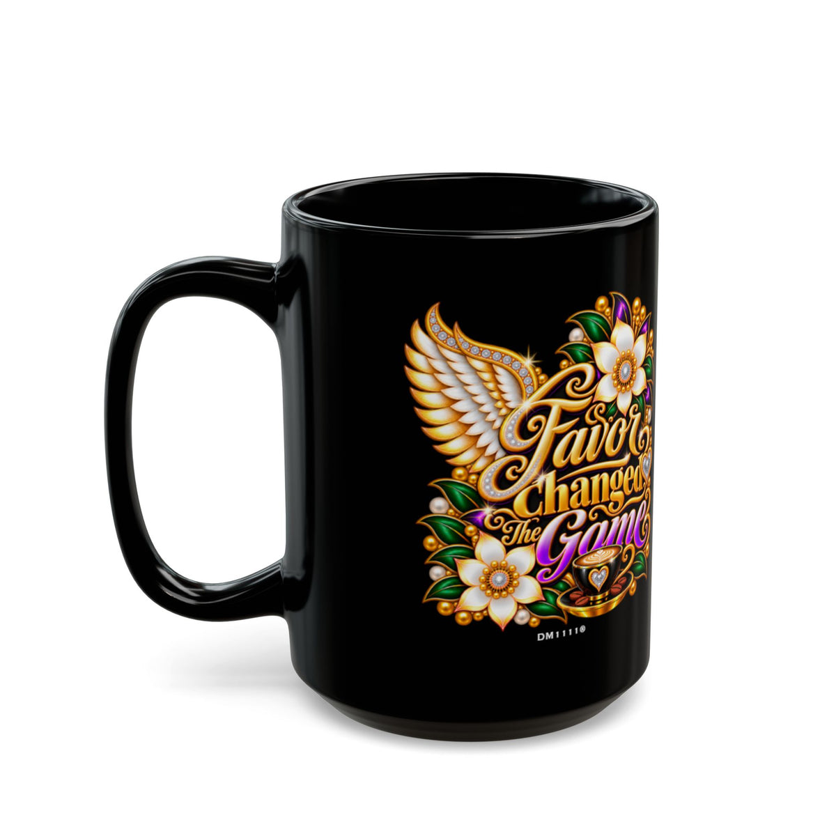 "Favor Changed The Game" Divine Faith mug (Black, 11oz/15oz)
