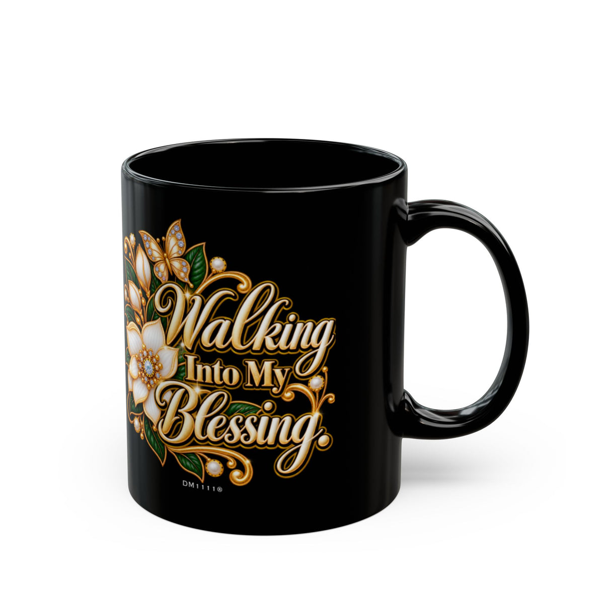 "Walking Into My Blessing." Divine Faith mug (Black, 11oz/15oz)