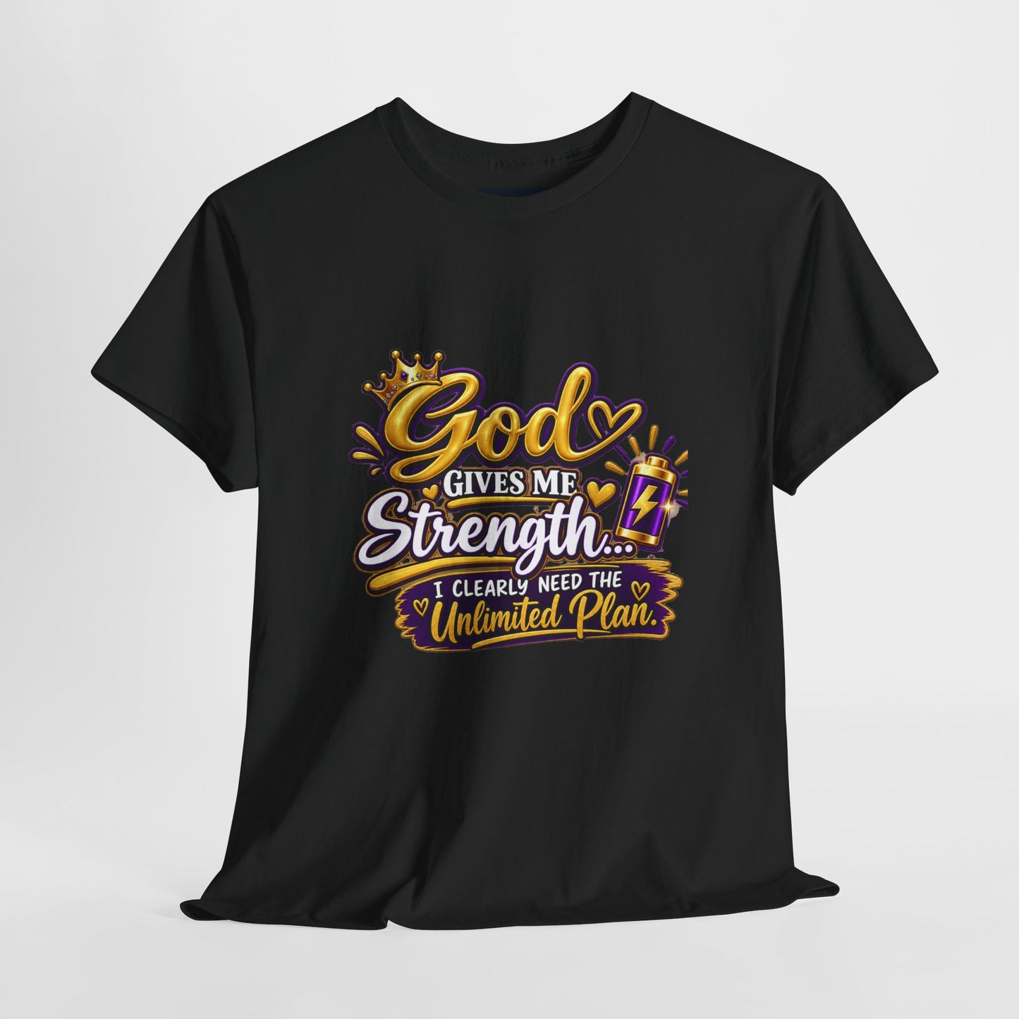 "God Gives Me Strength, DF" T-Shirt by DM1111