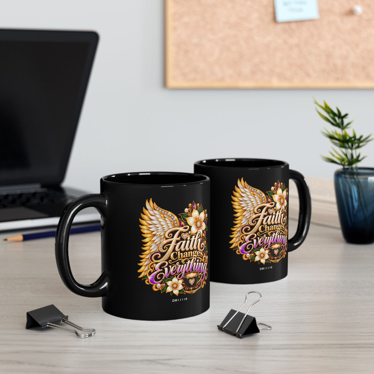 "Faith Changes Everything" Divine Faith mug (Black, 11oz/15oz)