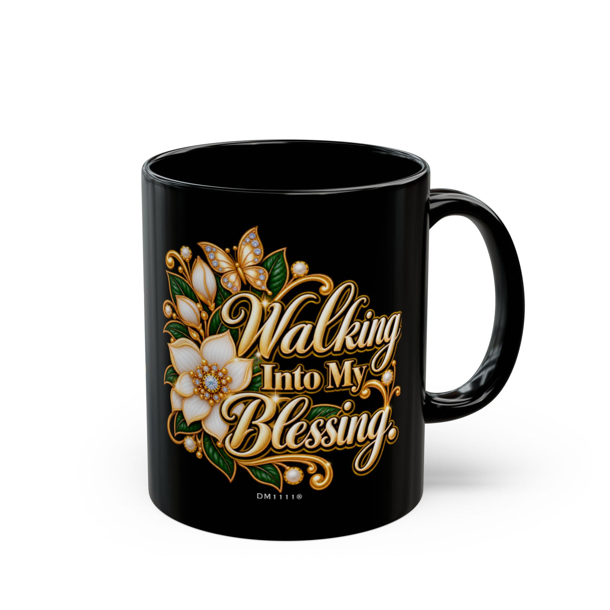 "Walking Into My Blessing." Divine Faith mug (Black, 11oz/15oz)