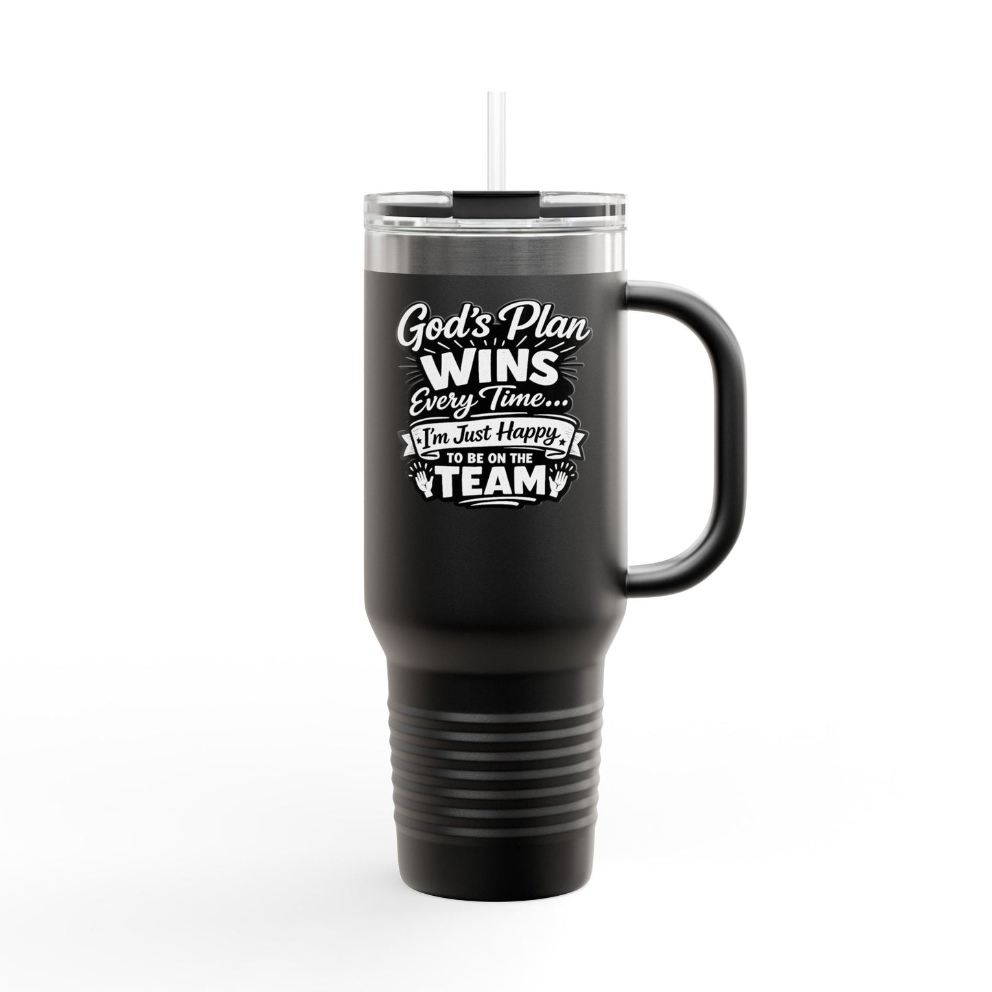 Travel Mug — "God’s Plan Wins" 40oz Insulated Tumbler