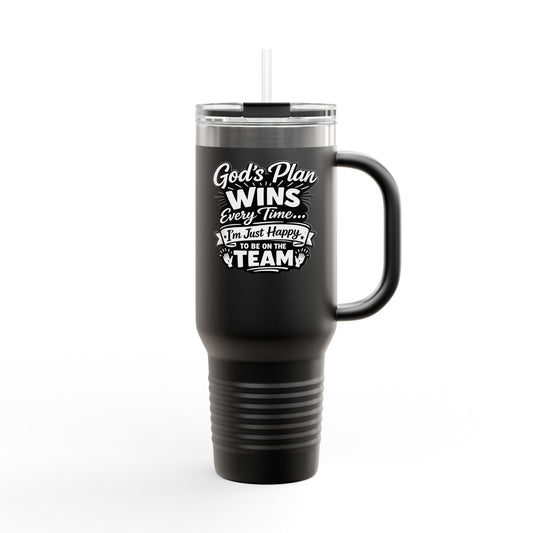 Travel Mug — "God’s Plan Wins" 40oz Insulated Tumbler