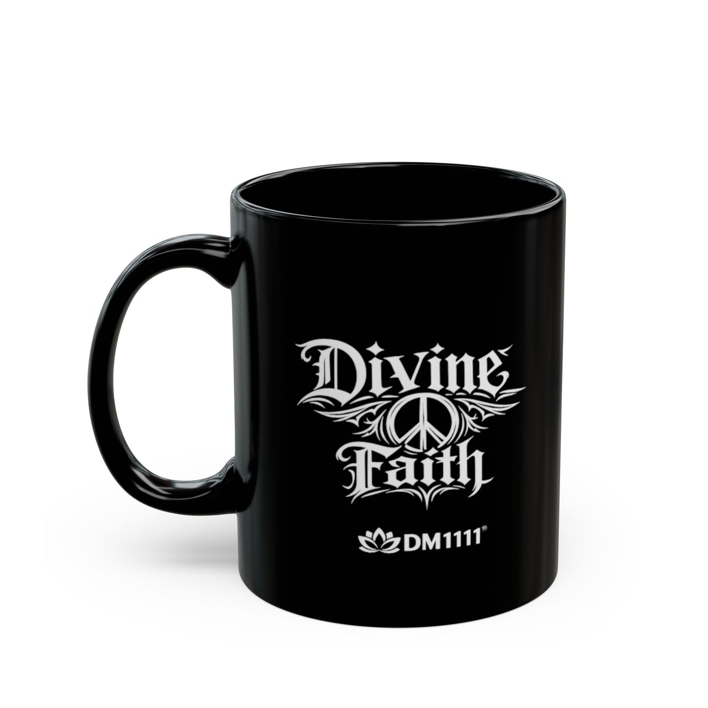 "Handling Details, DF" Divine Faith mug (Black, 11oz/15oz)