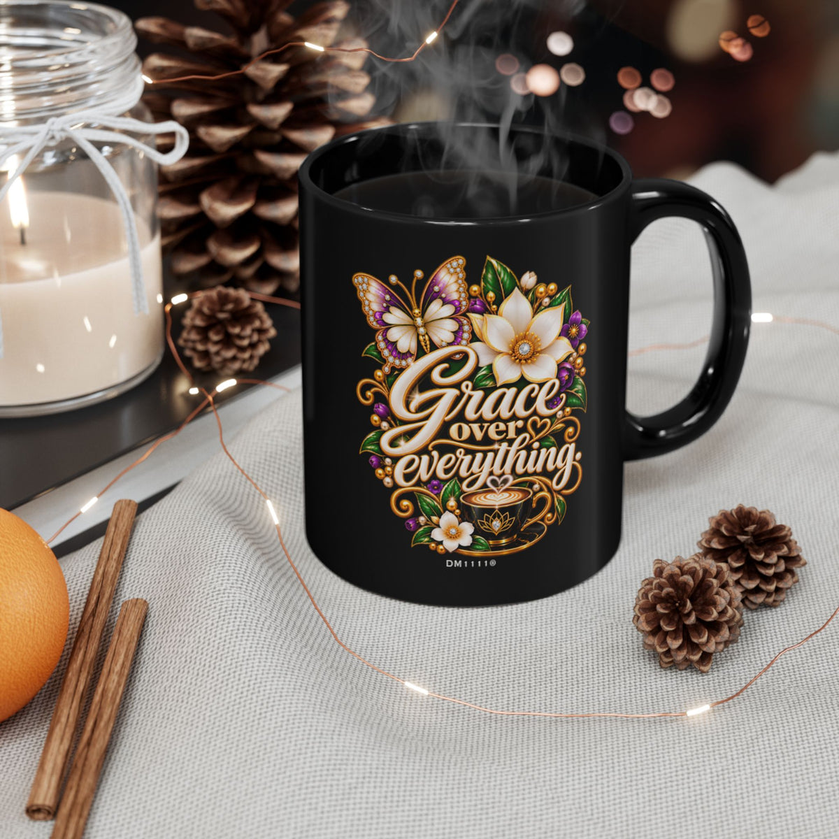 "Grace Over Everything" Divine Faith mug (Black, 11oz/15oz)