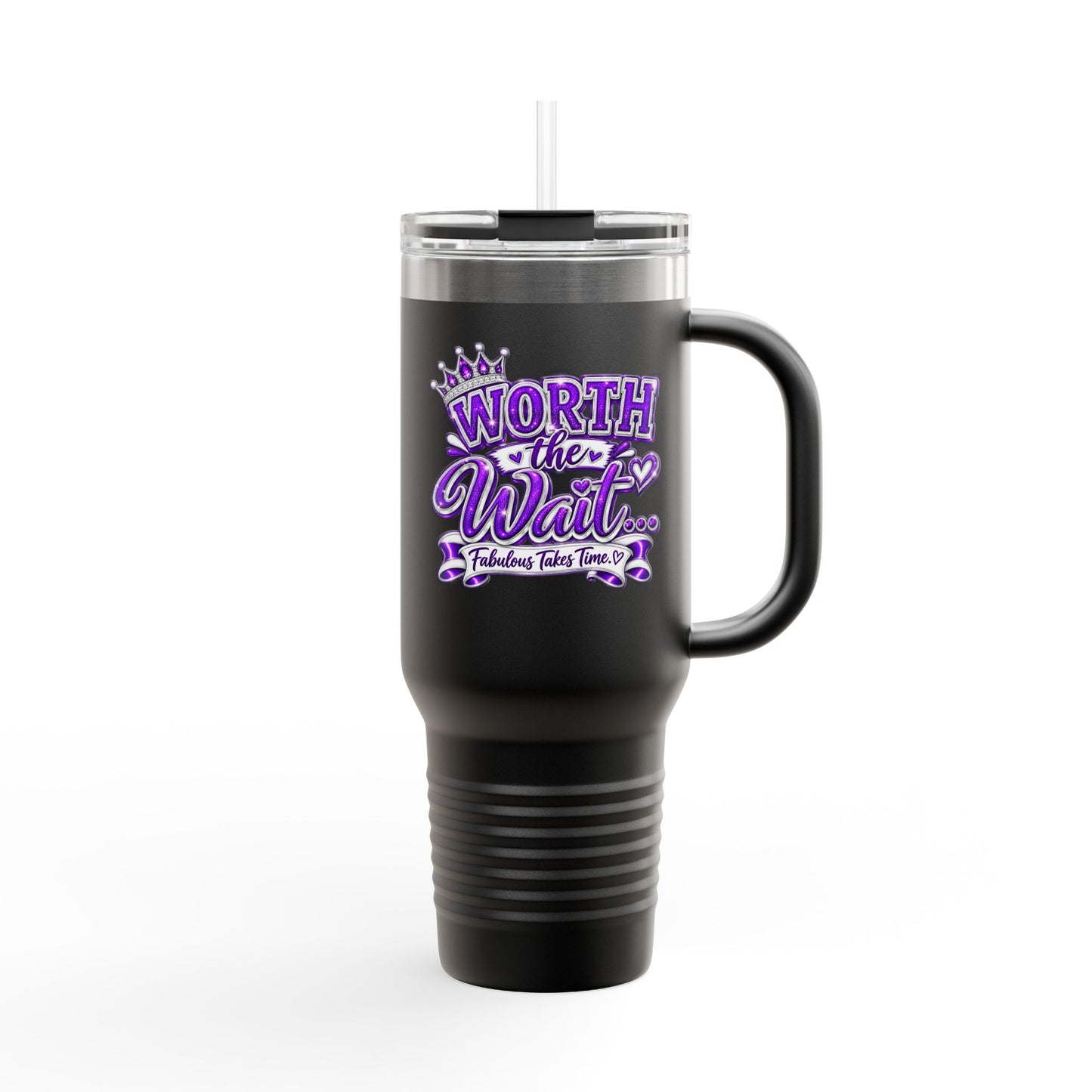 Travel Mug — "Worth the Wait, DF" 40oz Insulated Tumbler