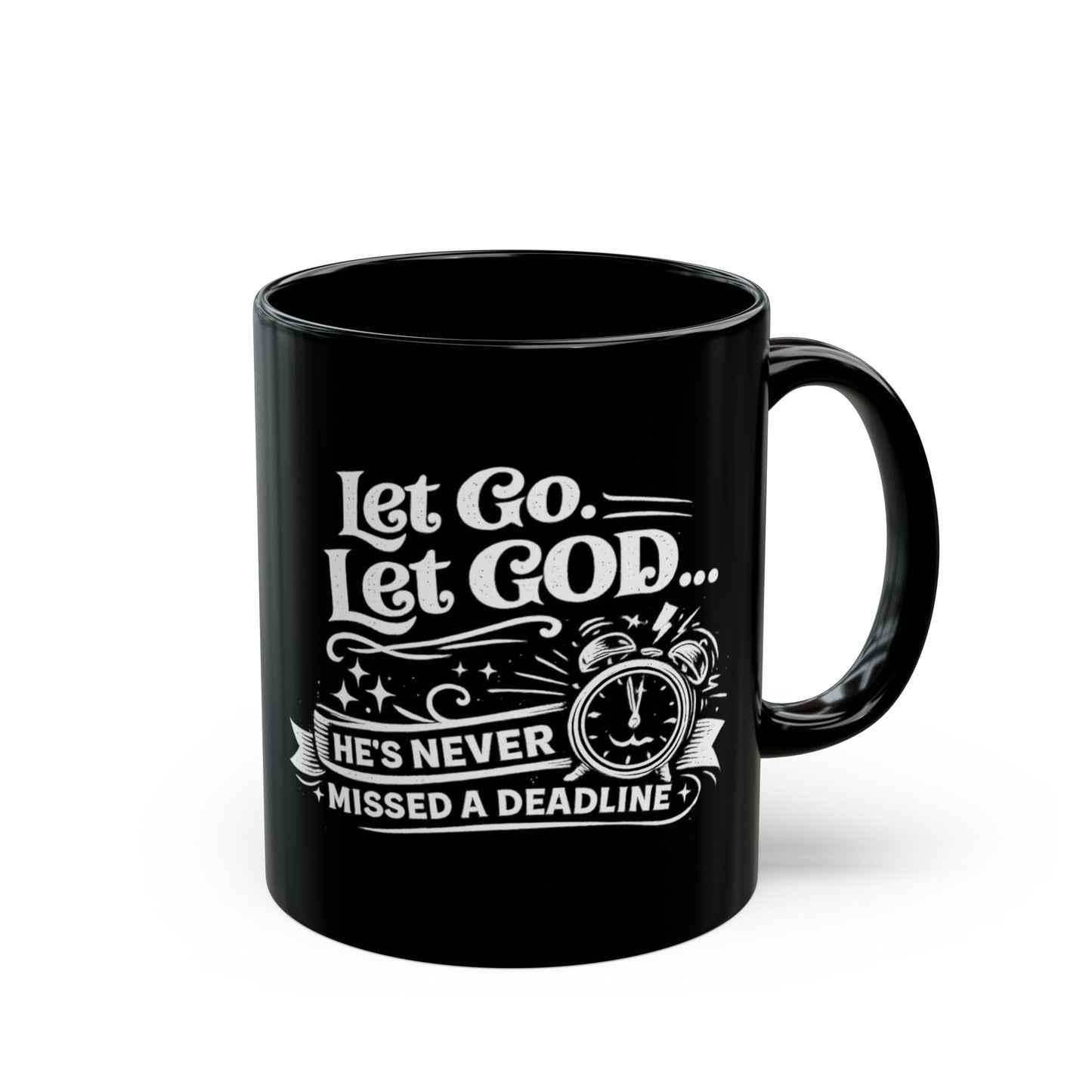 "Let Go. Let God, DF" Divine Faith mug (Black, 11oz/15oz)