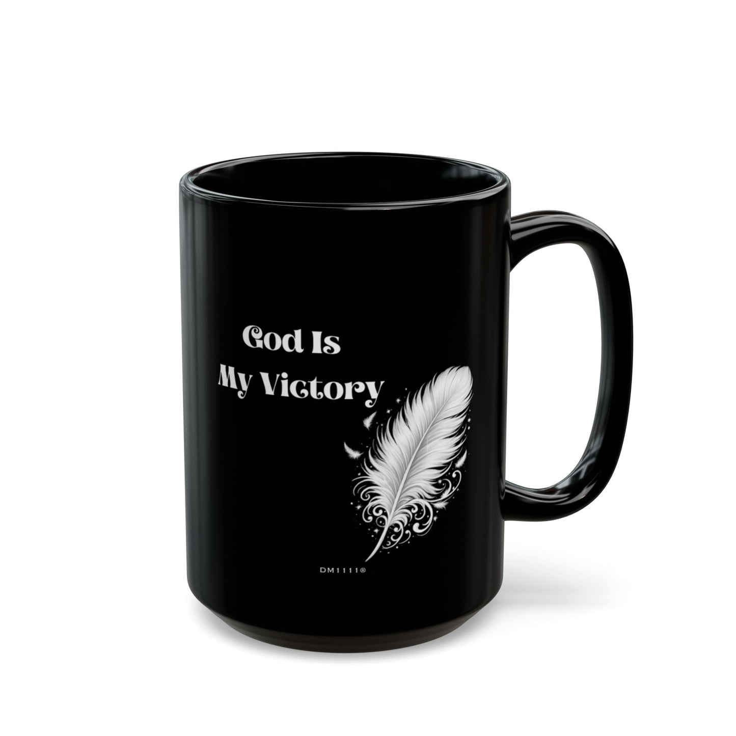 "God Is My Victory" Divine Faith mug (Black, 11oz/15oz)
