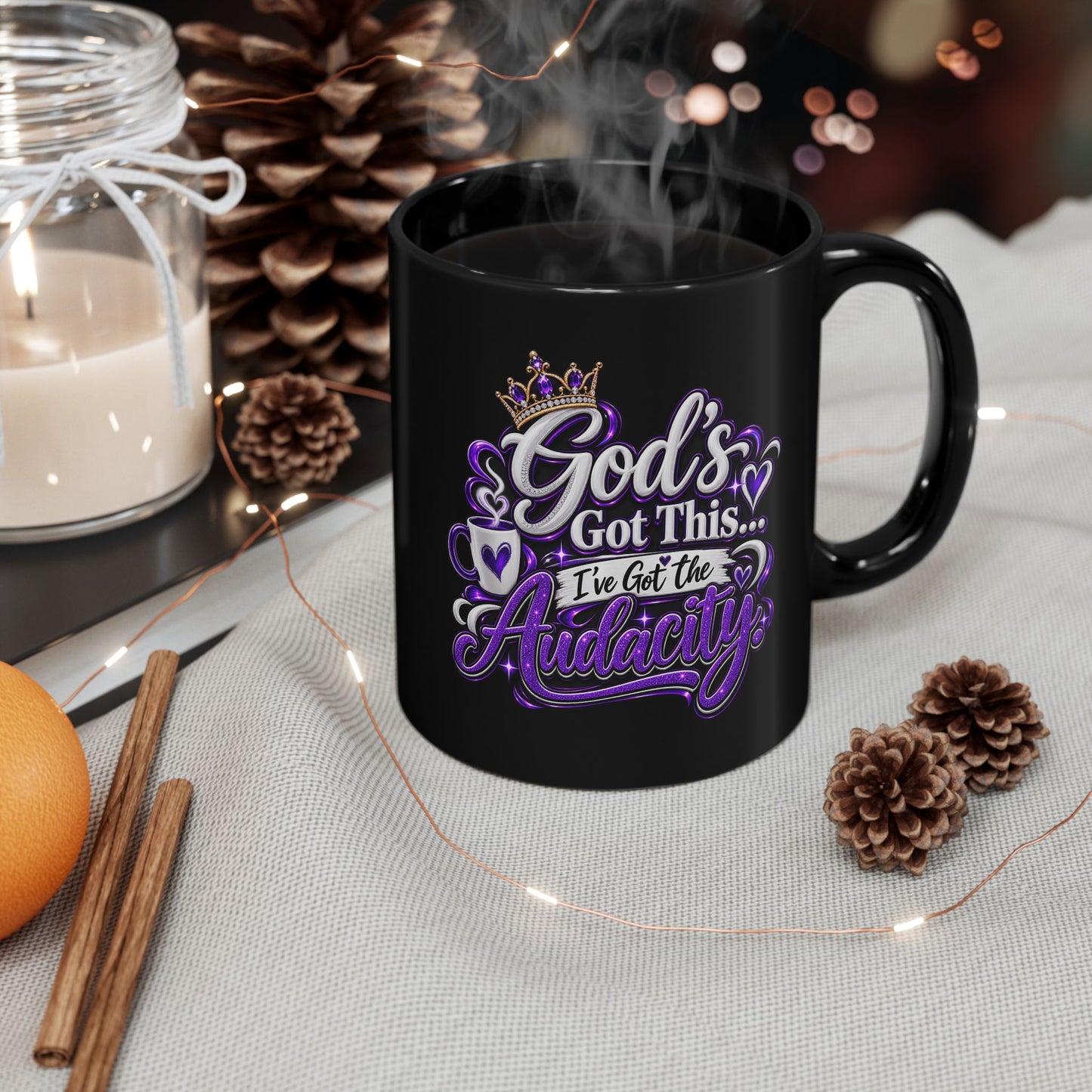 "God’s Got This, DF" Divine Faith mug (Black, 11oz/15oz)