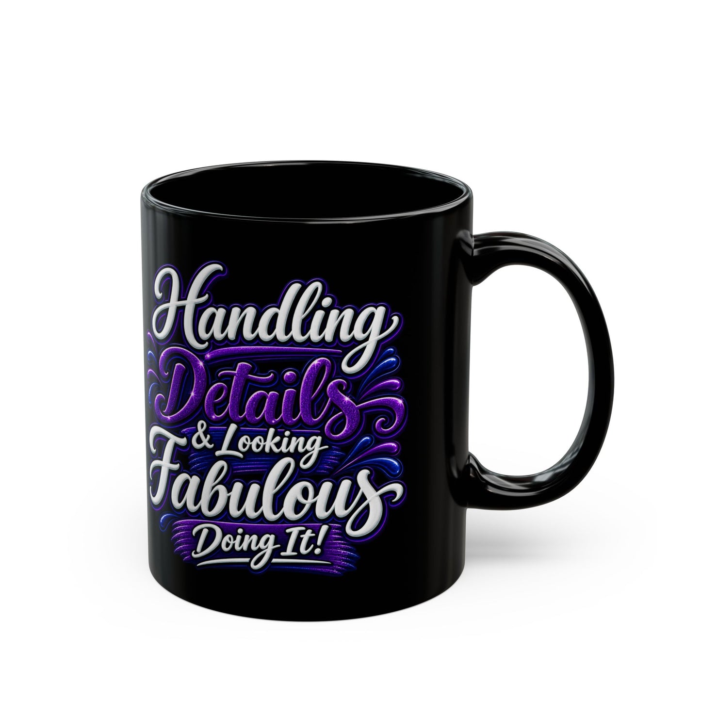 "Handling Details, DF" Divine Faith mug (Black, 11oz/15oz)