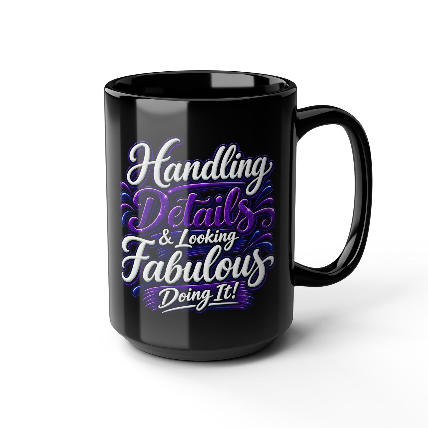 "Handling Details, DF" Divine Faith mug (Black, 11oz/15oz)