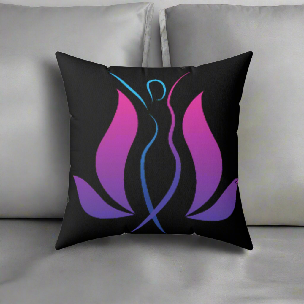 Health, Wealth, Happiness Reversible Spun Polyester Square Pillow