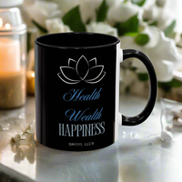 DM1111 "Health, Wealth, Happiness" Accent Coffee Mug (11, 15oz)